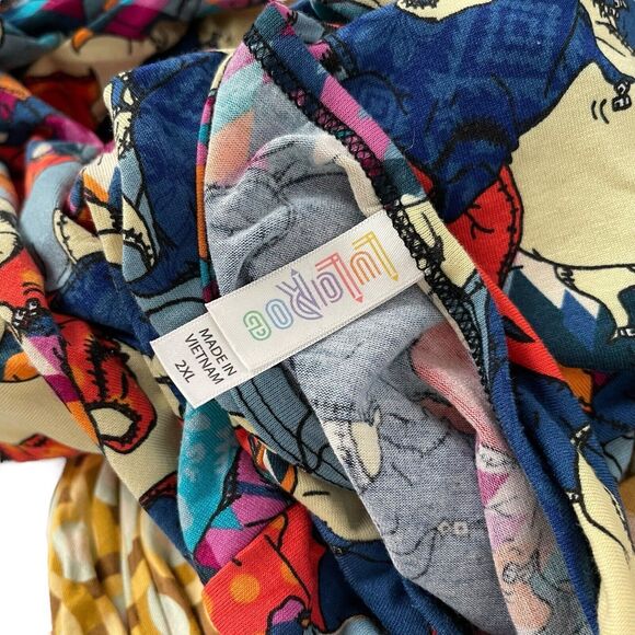 LuLaRoe Plus 2XL Tunic Top Oogie Boogie Colorful Blouse Nightmare Before - Picture 2 of 7